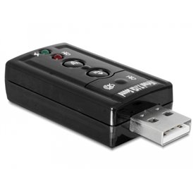 Delock External USB 2.0 Sound Adapter Virtual 7.1 - 24 bit / 96 kHz with S/PDIF