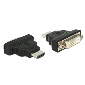 Delock Adapter HDMI male to DVI 24+1 pin female with LED