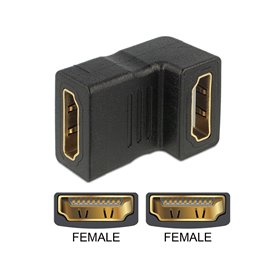 Delock Adapter HDMI female to HDMI female 90° down