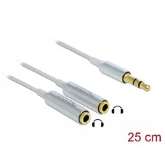 Delock Cable audio splitter stereo jack male 3.5 mm 3 pin  2 x stereo jack female 3.5 mm 3 pin 25 cm