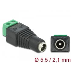 Delock Adapter DC 5.5 x 2.1 mm female > Terminal Block 2 pin
