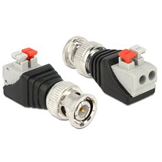 Delock Adapter BNC male > Terminal Block with push button 2 pin