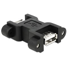 Delock Adapter USB 2.0 type A female > USB type A female with screw nuts