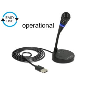 Delock USB Microphone with base and Touch-Mute Button