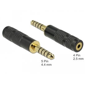 Delock Adapter Stereo jack male 4.4 mm 5 pin to Stereo jack female 2.5 mm 4 pin