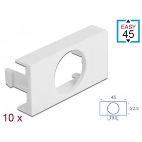 Delock Easy 45 Module Plate Round cut-out Ø 19.2 mm, 45 x 22.5 mm 10 pieces white