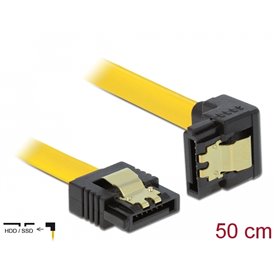 Delock SATA 3 Gb/s Cable straight to downwards angled 50 cm yellow