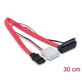 Delock Cable Micro SATA male  2 pin power 5 V / 3,3 V + SATA 7 pin 30 cm upwards angled