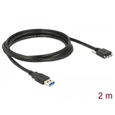 Delock Cable USB 3.0 type A male > USB 3.0 type Micro-B male with screws 2 m