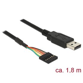 Delock Converter USB 2.0 male  TTL 6 pin pin header female 1.8 m (5 V)