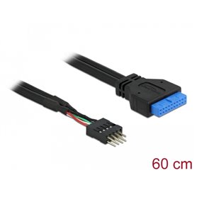 Delock Cable USB 3.0 pin header female  USB 2.0 pin header male 60 cm