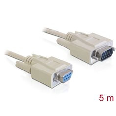 Delock Cable Serial RS-232 D-Sub9 male > RS-232 D-Sub9 female 5 m extension