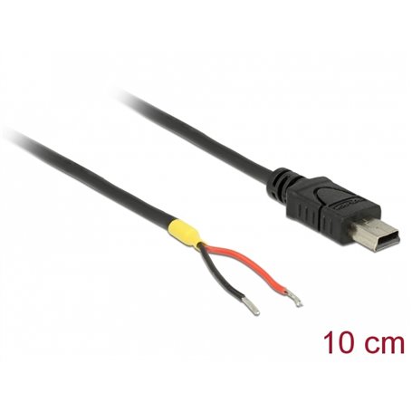 Delock Cable USB 2.0 Mini-B male > 2 x open wires power 10 cm Raspberry Pi