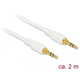 Delock Stereo Jack Cable 3.5 mm 3 pin male  male 2 m white