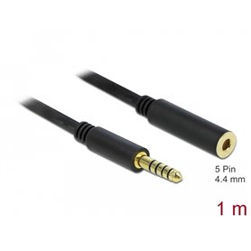 Delock Extension Cable Stereo Jack 4.4 mm 5 pin male to female 1 m black