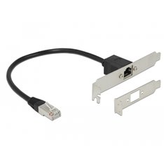 Delock Network Extension Cable RJ45 Cat.5e 30 cm with Standard and Low Profile Slot Bracket