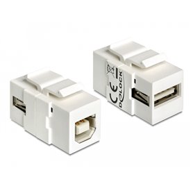 Delock Keystone Module USB 2.0 A female > USB 2.0 B female white