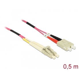 Delock Cable Optical Fibre LC to SC Multi-mode OM4 0.5 m