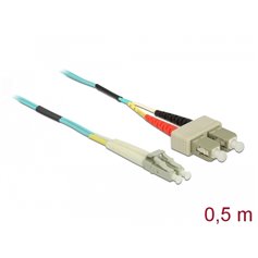 Delock Cable Optical Fibre LC to SC Multi-mode OM3 0.5 m