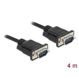 Delock Serial Cable RS-232 D-Sub9 male to male with narrow plug housing 4 m