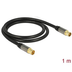 Delock Antenna Cable IEC Plug > IEC Jack RG-6/U 1 m black