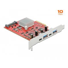 Delock PCI Express x4 Card to SuperSpeed USB 10 Gbps with 2 x USB Type-A and 2 x USB Type-C™ - Dual Channel