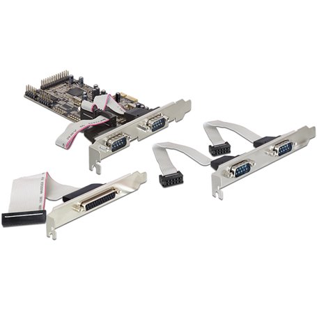 Delock PCI Express Card to 4 x Serial, 1 x Parallel