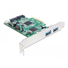 Delock PCI Express Card > 2 x external USB 3.0 + 2 x internal SATA 6 Gb/s