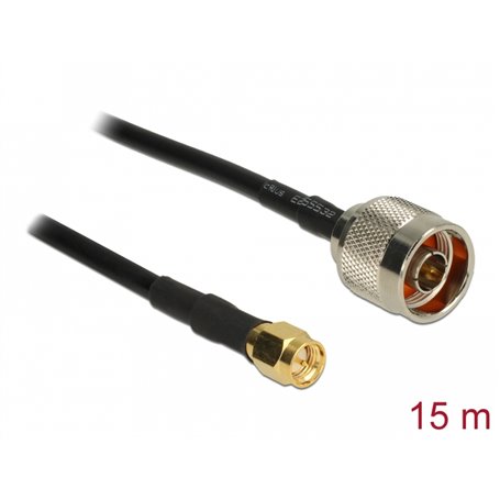 Delock Antenna Cable N plug > SMA plug CFD200 15 m low loss