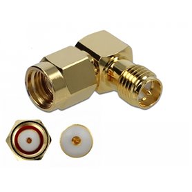 Delock Adapter RP-SMA plug to RP-SMA jack 90° 10 GHz