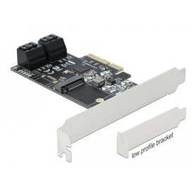 Delock 4 port SATA and 1 slot M.2 Key B PCI Express x4 Card - Low Profile Form Factor