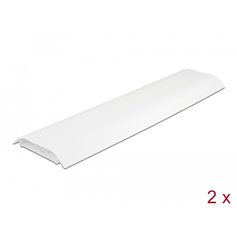 Delock Cable Duct self-adhesive with cable fixing 85 x 10 mm - length 300 mm 2 pcs white