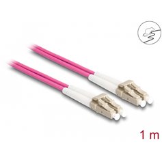 Delock Fiber Optical Cable with metal armouring LC Duplex to LC Duplex Multi-mode OM4 1 m