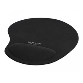 Delock Ergonomic Mouse pad with Gel Wrist Rest black 230 x 202 x 24 mm