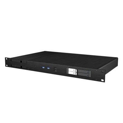Akasa thin mini-ITX case fanless Galileo TU1 Plus,1U,LGA1700 Ready,Supporto per hd estraibile,low-profile PCIe,montabile su rack
