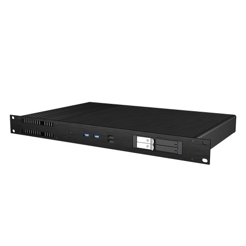 Akasa thin mini-ITX case fanless Galileo TU1 Plus,1U,LGA1700 Ready,Supporto per hd estraibile,low-profile PCIe,montabile su rack