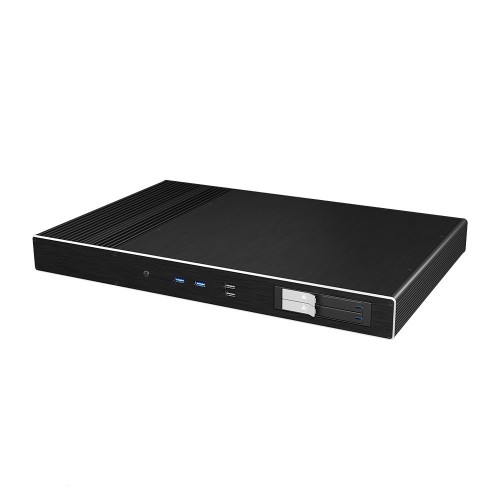 Akasa case thin mini itx fanless Galileo TU Plus,1U, Intel® LGA1700 ready,supporto per hd estraibile,Low profile PCI-E