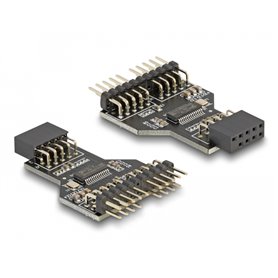 Delock USB 2.0 Hub 9 pin Pin Header female to 2 x 9 pin Pin Header male