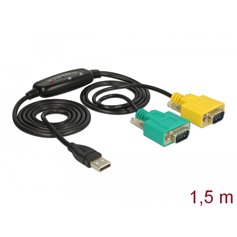 Delock Adapter USB 2.0 Type-A  2 x Serial DB9 RS-232
