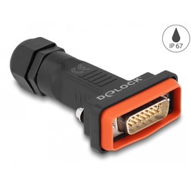 Delock D-Sub 15 pin male with housing IP67 waterproof