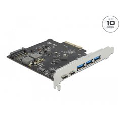 Delock PCI Express x4 Card to 2 x USB Type-C™ + 3 x USB Type-A - SuperSpeed USB 10 Gbps