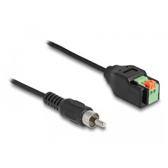 Delock Cable RCA male to Terminal Block Adapter with push button 15 cm